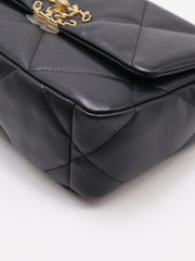 CHANEL 19 Quilted Lambskin Flap Bag 26 - Black with Gold Hardware [Series 30]