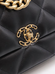 CHANEL 19 Quilted Lambskin Flap Bag 26 - Black with Gold Hardware [Series 30]