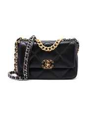 CHANEL 19 Quilted Lambskin Flap Bag 26 - Black with Gold Hardware [Series 30]