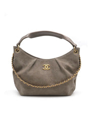 CHANEL 26C Suede Hobo - Grey with Gold Hardware