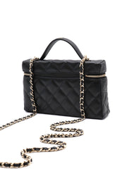 CHANEL 26C Grained Calfskin Vanity Case - Black with Gold Hardware