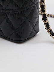 CHANEL 26C Grained Calfskin Vanity Case - Black with Gold Hardware