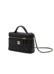 CHANEL 26C Grained Calfskin Vanity Case - Black with Gold Hardware