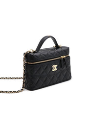 CHANEL 26C Grained Calfskin Vanity Case - Black with Gold Hardware