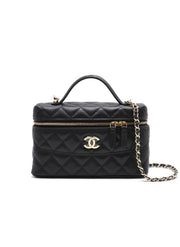 CHANEL 26C Grained Calfskin Vanity Case - Black with Gold Hardware