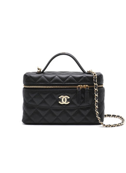 CHANEL 26C Grained Calfskin Vanity Case - Black with Gold Hardware