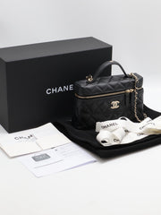 CHANEL 26C Grained Calfskin Vanity Case - Black with Gold Hardware