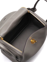 HERMES Lindy 26 - Gris Meyer with Gold Hardware