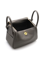 HERMES Lindy 26 - Gris Meyer with Gold Hardware