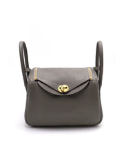 HERMES Lindy 26 - Gris Meyer with Gold Hardware