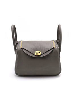 HERMES Lindy 26 - Gris Meyer with Gold Hardware