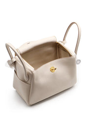 HERMES Lindy 26 - Craie with Gold Hardware