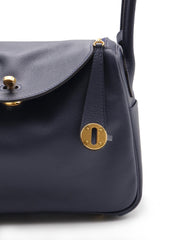 HERMES Lindy 26 - Bleu Nuit with Gold Hardware