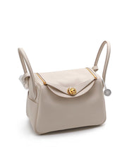 HERMES Lindy 26 - Craie with Gold Hardware