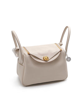 HERMES Lindy 26 - Craie with Gold Hardware