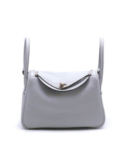 HERMES Lindy 26 - Bleu Pale with Palladium Hardware