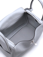 HERMES Lindy 26 - Bleu Pale with Palladium Hardware