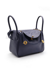 HERMES Lindy 26 - Bleu Nuit with Gold Hardware