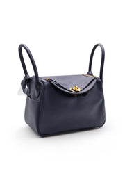 HERMES Lindy 26 - Bleu Nuit with Gold Hardware