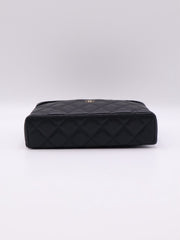 CHANEL Grained Calfskin Top Handle Vanity Case - Black with Gold Hardware