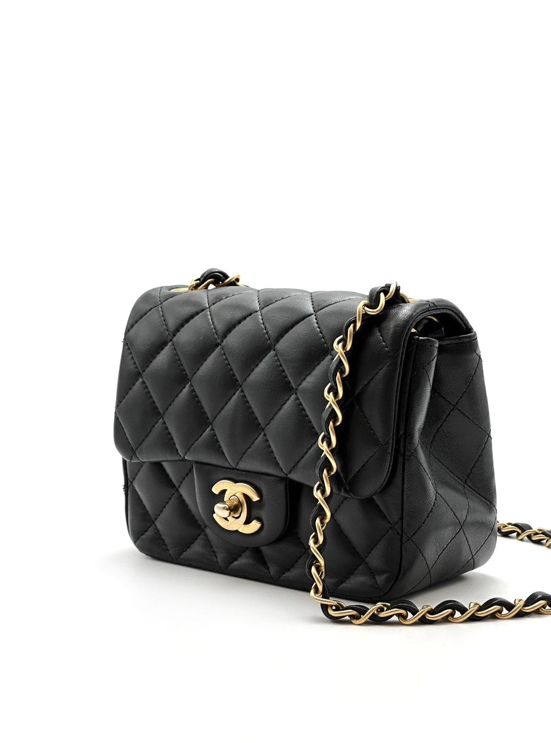 【二手商品】CHANEL 經典口蓋包方胖子 17 - 黑金27開