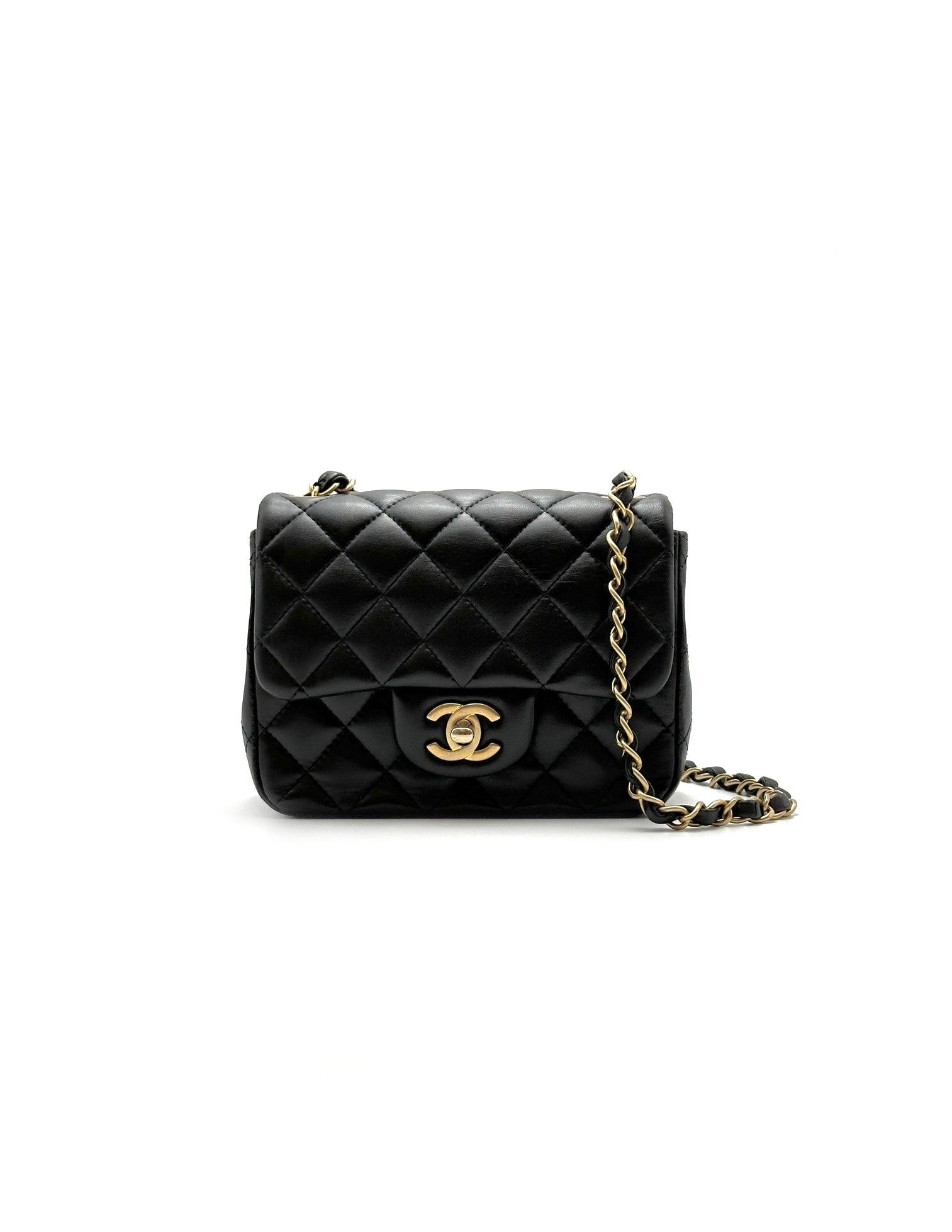 【二手商品】CHANEL 經典口蓋包方胖子 17 - 黑金27開