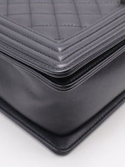 CHANEL Boy Flap Bag 28 Calfskin - Black with Silver Hardware [Series 20]