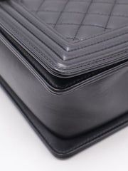 CHANEL Boy Flap Bag 28 Calfskin - Black with Silver Hardware [Series 20]