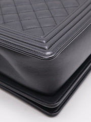 CHANEL Boy Flap Bag 28 Calfskin - Black with Silver Hardware [Series 20]