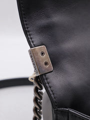 CHANEL Boy Flap Bag 28 Calfskin - Black with Silver Hardware [Series 20]