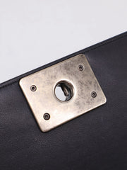 CHANEL Boy Flap Bag 28 Calfskin - Black with Silver Hardware [Series 20]