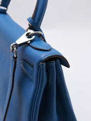 HERMES Kelly 28 - Bleu Zellige with Palladium Hardware [🄾]