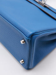 HERMES Kelly 28 - Bleu Zellige with Palladium Hardware [🄾]