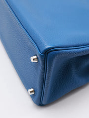 HERMES Kelly 28 - Bleu Zellige with Palladium Hardware [🄾]