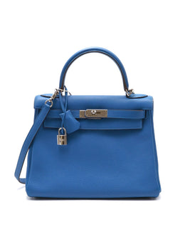 HERMES Kelly 28 - Bleu Zellige with Palladium Hardware [🄾]
