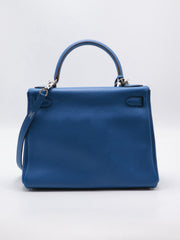 HERMES Kelly 28 - Bleu Zellige with Palladium Hardware [🄾]