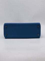 HERMES Kelly 28 - Bleu Zellige with Palladium Hardware [🄾]
