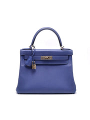 HERMES Kelly 28 - Bleu Brighton/Capucine with Palladium Hardware [C]
