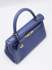 HERMES Kelly 28 - Bleu Brighton/Capucine with Palladium Hardware [C]