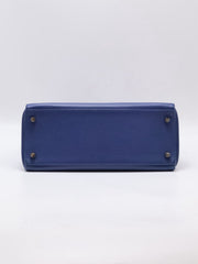 HERMES Kelly 28 - Bleu Brighton/Capucine with Palladium Hardware [C]