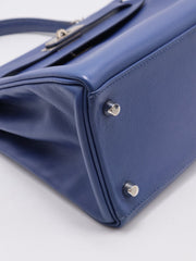 HERMES Kelly 28 - Bleu Brighton/Capucine with Palladium Hardware [C]