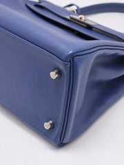 HERMES Kelly 28 - Bleu Brighton/Capucine with Palladium Hardware [C]
