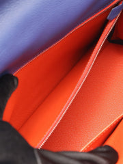 HERMES Kelly 28 - Bleu Brighton/Capucine with Palladium Hardware [C]