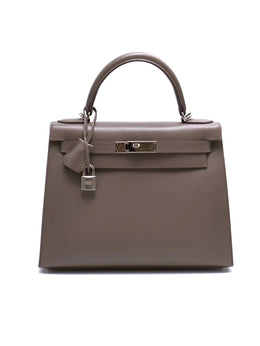 HERMES Kelly 28 - Gris Etain with Palladium Hardware