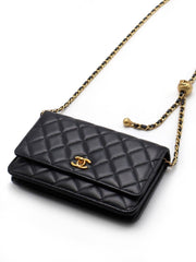 CHANEL Classic Lambskin Pearl Crush WOC – Black with Gold Hardware