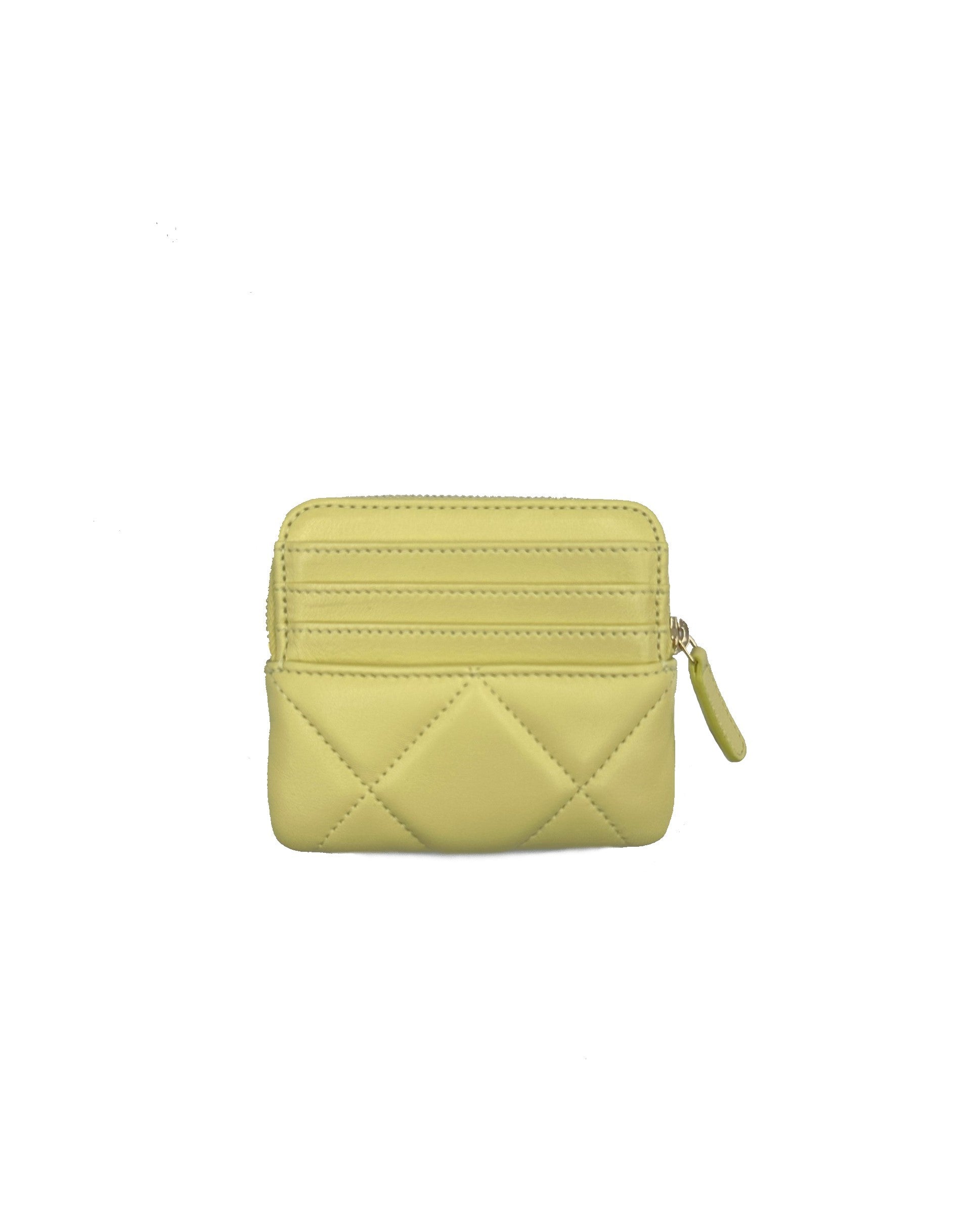 CHANEL 19 Zipper Coin Card Holder Wallet - Yellow