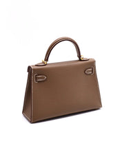 HERMES Mini Kelly II - Etoupe with Gold Hardware