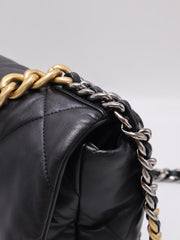 CHANEL 19 Quilted Lambskin Flap Bag 30 - Black with Gold Hardware [Series 28]