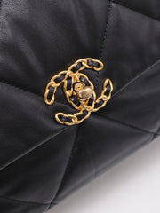 CHANEL 19 Quilted Lambskin Flap Bag 30 - Black with Gold Hardware [Series 28]