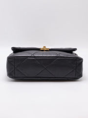 CHANEL 19 Quilted Lambskin Flap Bag 30 - Black with Gold Hardware [Series 28]